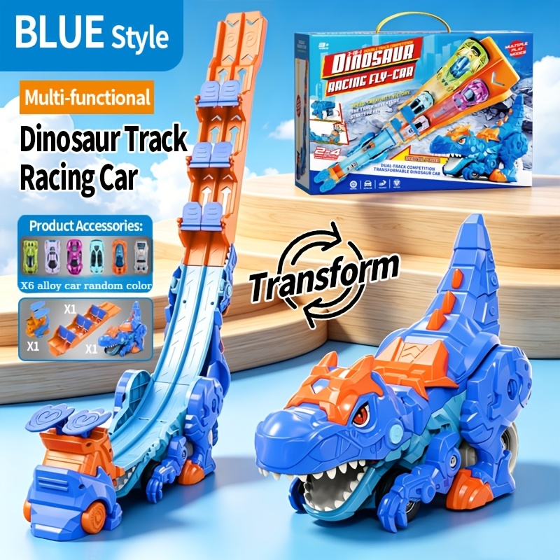 Dinosaur Transforming Dual-Track Catapult Car Toy Set